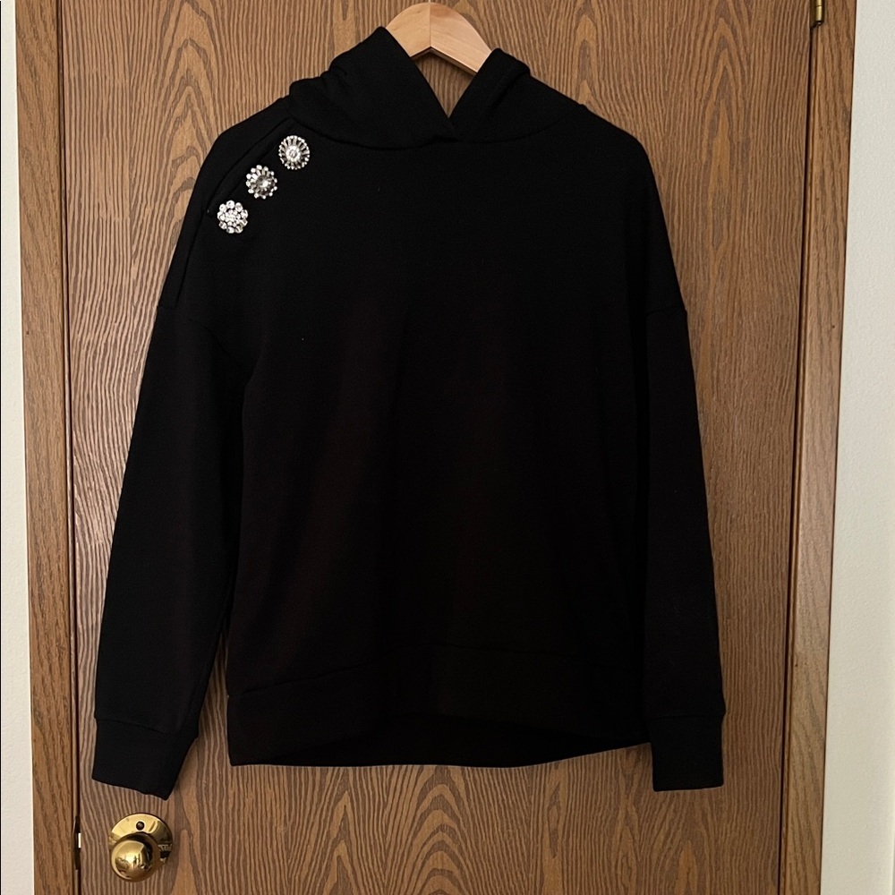 Express Black Hoodie with Embellishments
